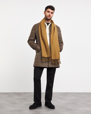 Brown Wool Blend Check Mac