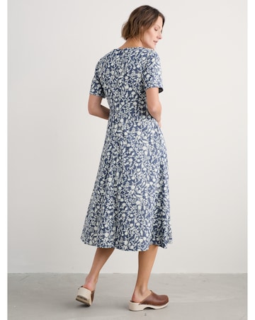 Seasalt Cornwall Fox Path Dress Shadow Blossom Indigo