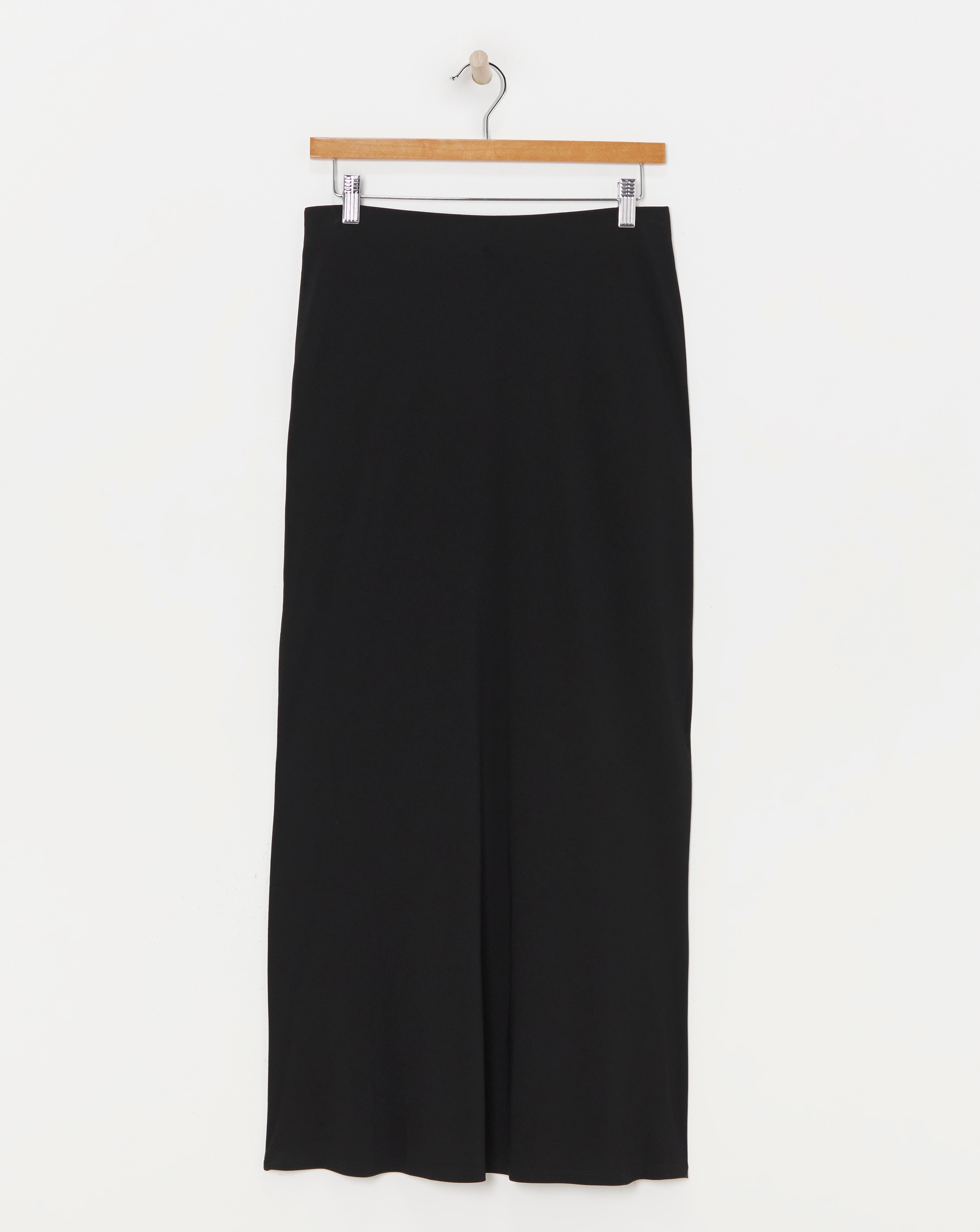 Black Jersey Pull On Maxi Slip Skirt | JD Williams