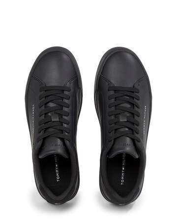 Tommy Hilfiger Leather Court Trainer - Black