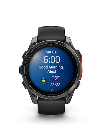 Garmin Fenix 8 47mm Amoled Smart Watch - Slate Grey with Black Silicone Band