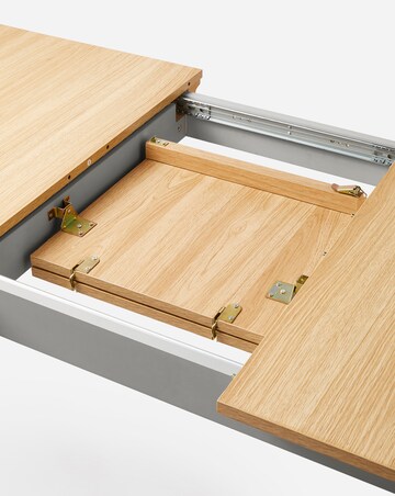 Julipa Ashford Extending 6 to 8 Seater Table with 6 Ava Fabric Chairs