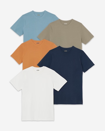 5 Pack Multi Crew Neck T-Shirts Long