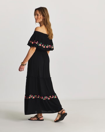 Figleaves Embroidered Tiered Bandeau Beach Dress