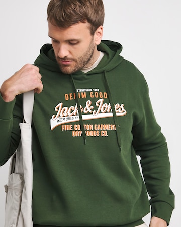 Jack & Jones Logo Hoodie - Green