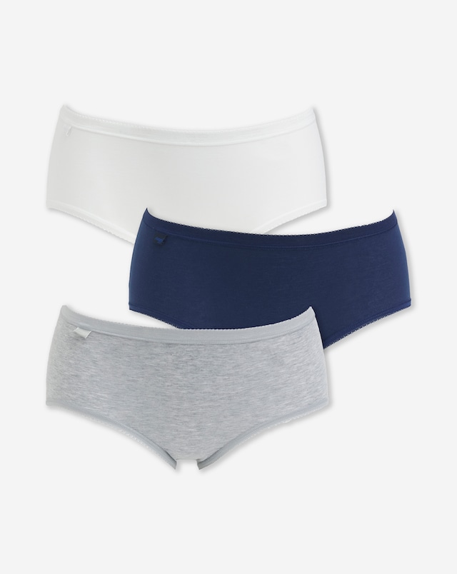 Sloggi (3 Pack) Basic Midi Knickers Navy Multi