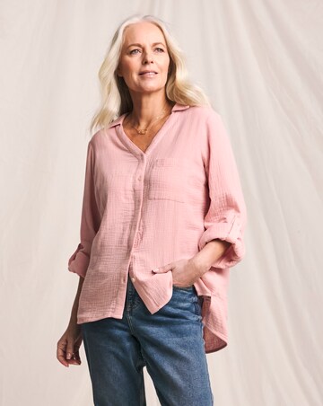 Julipa Longline Pure Cotton Textured Shirt