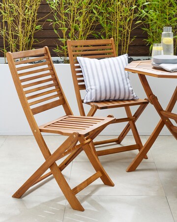 Charles Bentley Pair of Acacia Wood Foldable Chairs