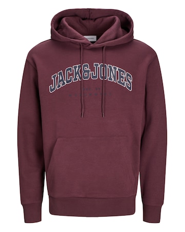Jack & Jones Caleb Varsity Hoodie - Burgundy