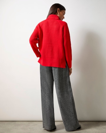 Ro&Zo Red Ribbed High Neck Jumper