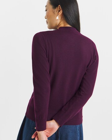 Mulberry Woven Tie Neck Cardigan