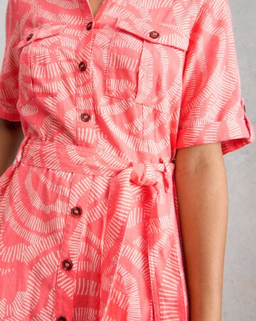 White Stuff Tiff Linen Blend Shirt Dress