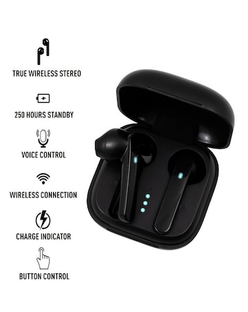 Reflex Active Series 17 Black Smart Watch and True Wireless Sound Earbud Set