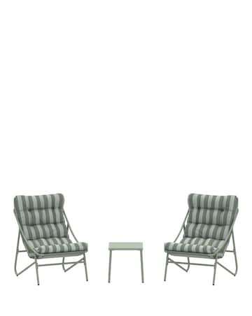 Charles Bentley Green Stripe Bistro Set