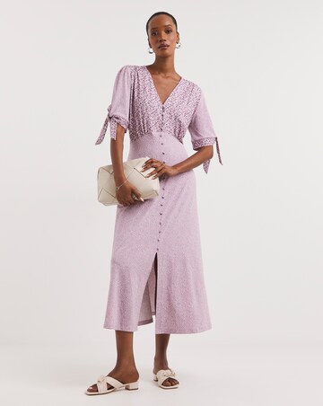 Joe Browns Jersey Tie Detail Floral Print Dress