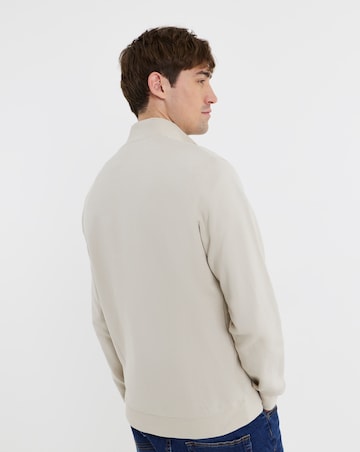 Lyle & Scott Loopback Quarter Zip Sweat - Stone