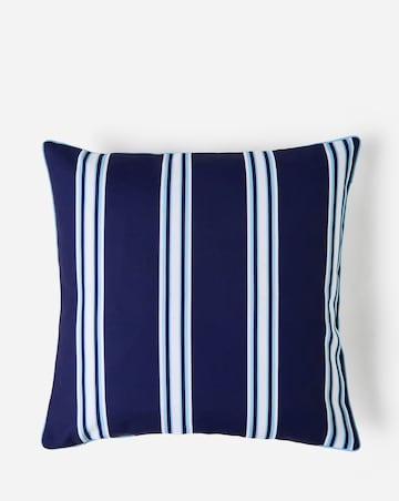 Tile Print Outdoor Cushion with Striped Reverse