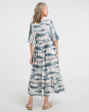 Julipa Shirred Front Crinkle Midi Dress