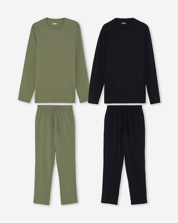 2 Pack Long Sleeve Open Hem PJs