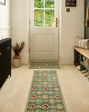 My Mat Nylon Indoor Pattern Floral Sage Runner