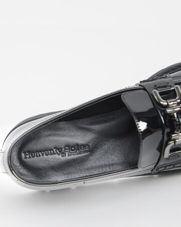 Heavenly Soles Skye Low Wedge Tassle Trim Loafer - Wide Fit (E)