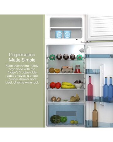 Swan SR11010GNE Retro 30/70 Top Mounted Fridge Freezer - Green