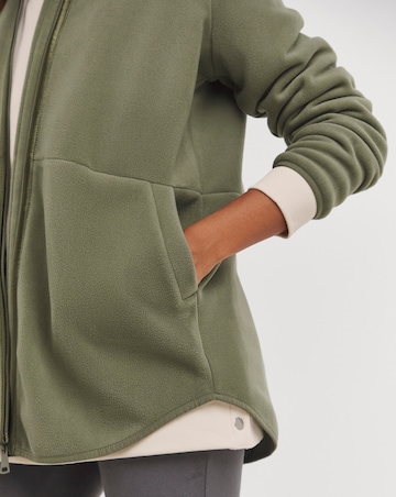 Fleece Longline Zip Through Jacket