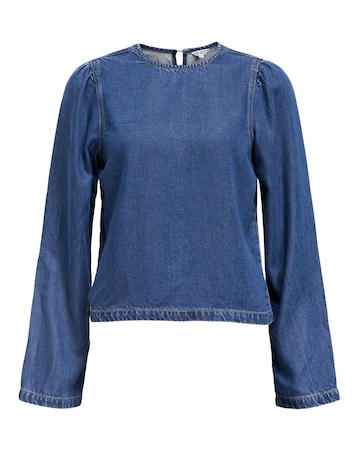 OBJECT Denim Long Sleeve Top