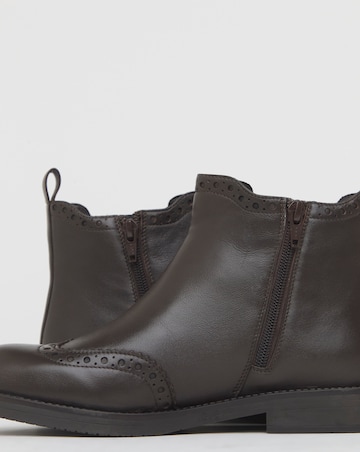 Samantha Leather Chelsea Boot With Brogue Detailing - Extra Wide Fit (EEE)