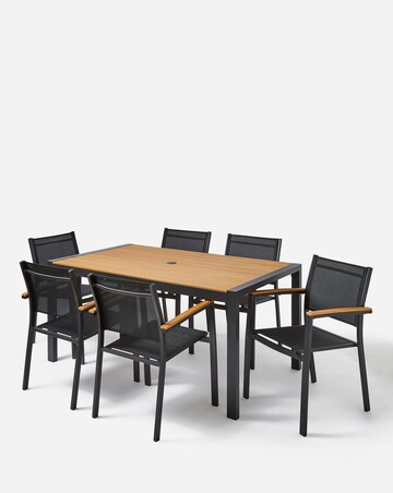 Venice Wood Look 6 Seater Dining Set
