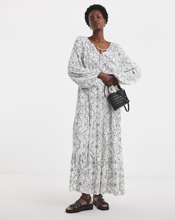 Printed Volume Tierred Smock Dress