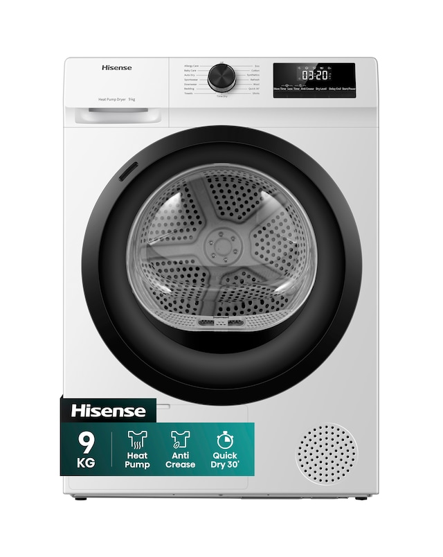 Hisense DH1Q902BW2 1 Series 9kg Heat Pump Dryer White