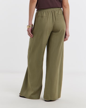 Linen Mix Wide Leg Trousers