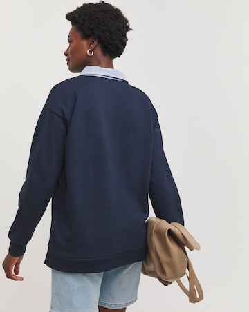 Navy Crew Neck 2 in 1 Sweatshirt