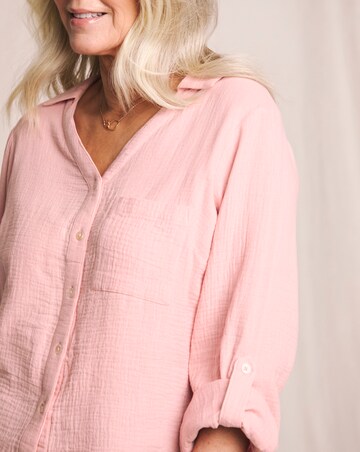 Julipa Longline Pure Cotton Textured Shirt