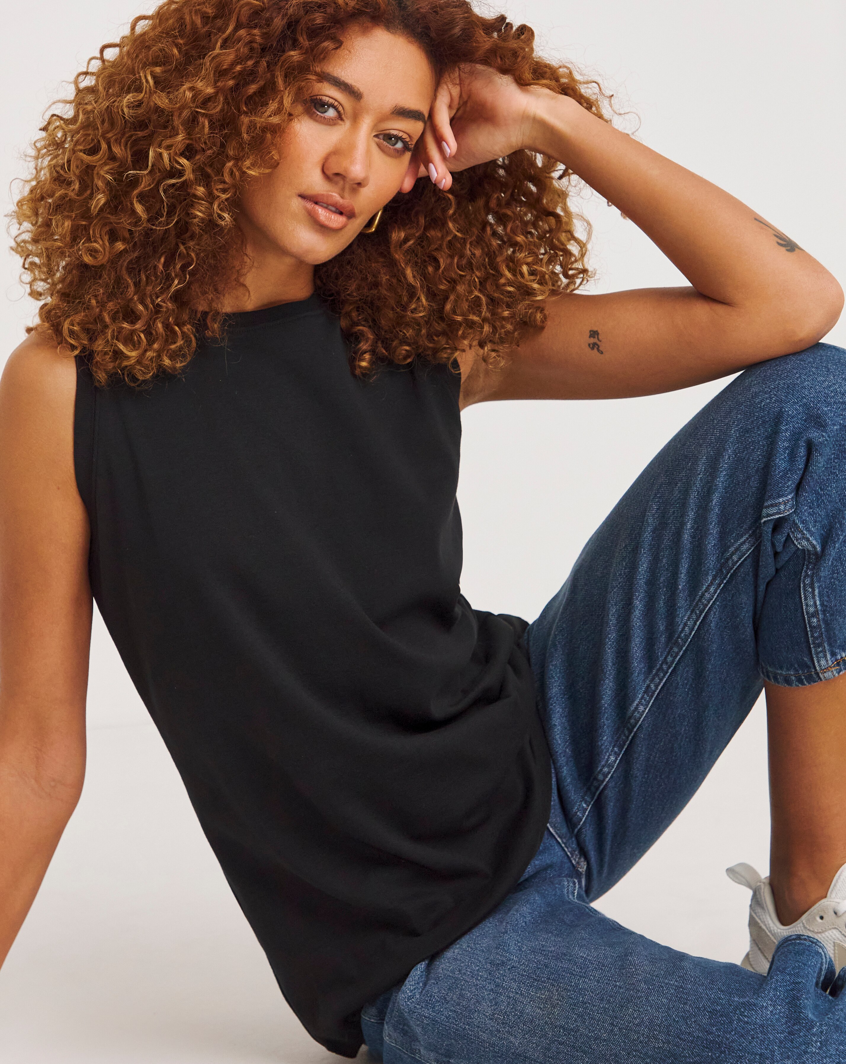 Pure Cotton Black Tank Vest