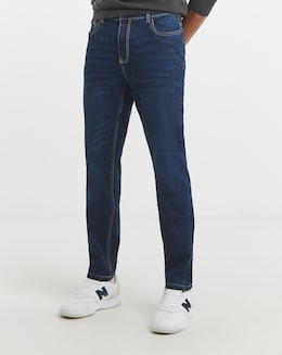 Tapered Fit Stretch Jeans Darkwash