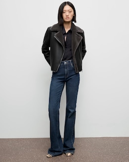 Mango Faux Leather Fur Trim Jacket