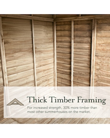 Forest 4LIFE Pent Summerhouse 8x6 - Double Door - 4 Window (Home Delivery)