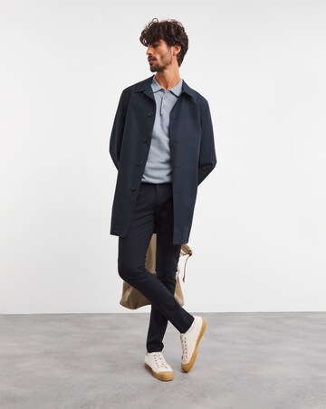 Blue Cotton Short Sleeve Knit Polo