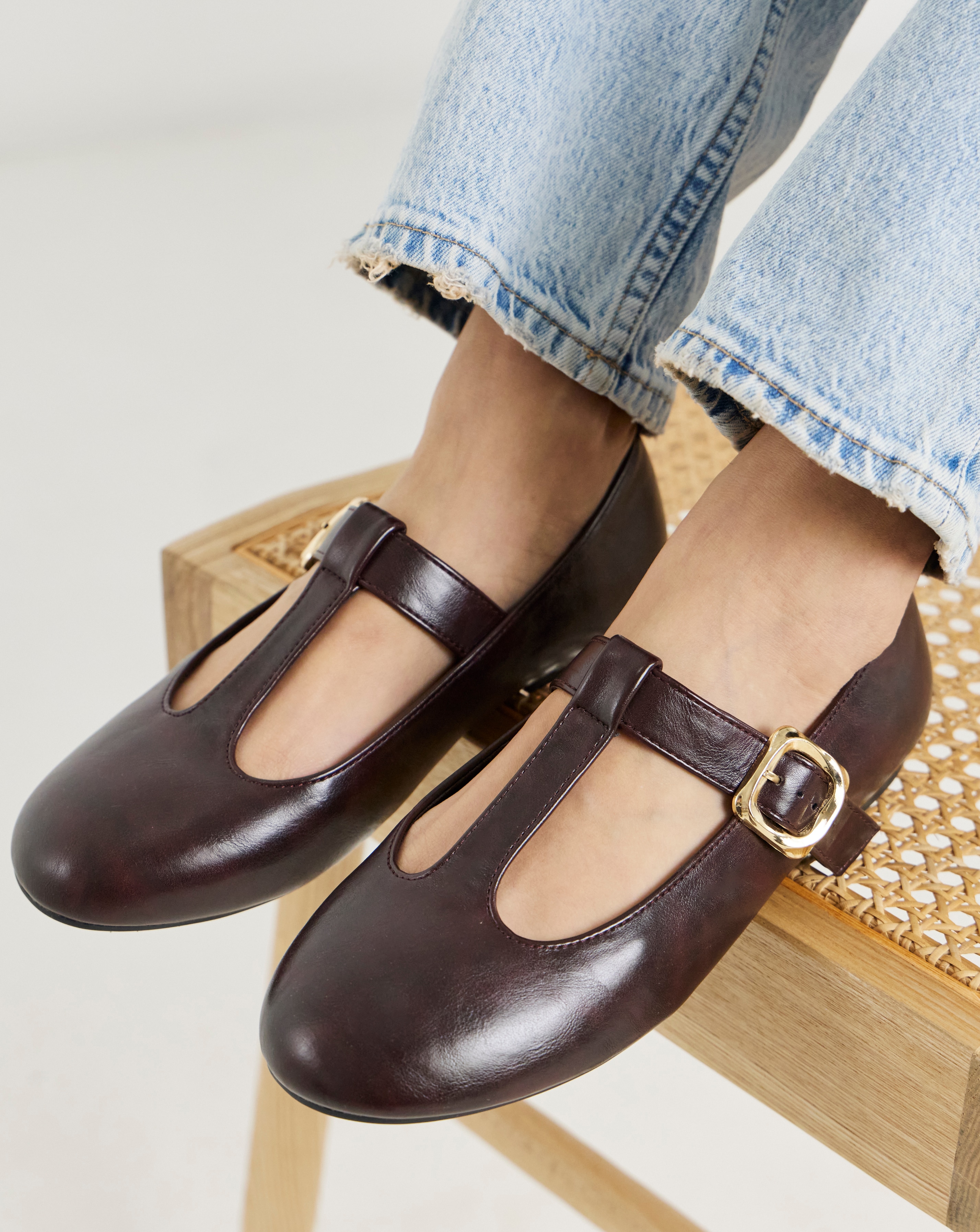 Rose T Bar Mary Jane Shoes - Wide Fit (E) | JD Williams