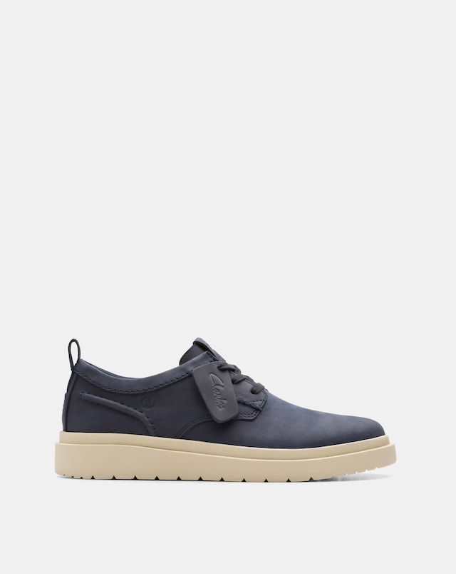 Clarks Polden Lace Leather Shoe - Navy