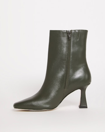 Leather Square Toe Boot - Wide Fit (E)