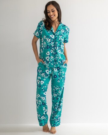 Pour Moi Cotton Satin Short Sleeve And Trousers Revere Collar PJ Set