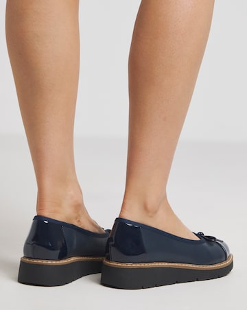 Heavenly Soles Josie Low Wedge Ballerina Shoe - Extra Wide Fit (EEE)