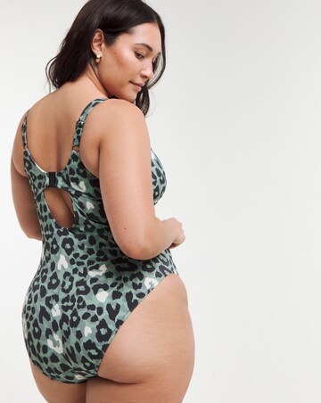 Elomi Jungle Bay Non Wired Plunge Swimsuit Olive