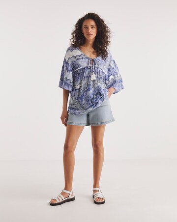 Joe Browns Ibiza Vibes Tassel Tie Boho Crinkle Top