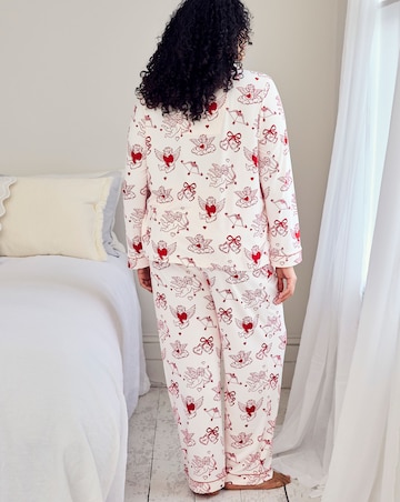 Chelsea Peers Classic Button Up Pyjama Set Valentines Cherub Print