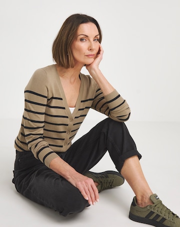 Stripe V Neck Cardigan