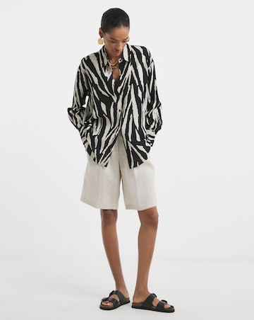 Printed Linen Mix Shirt